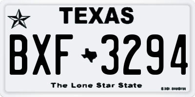 TX license plate BXF3294