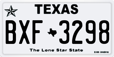 TX license plate BXF3298