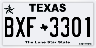 TX license plate BXF3301