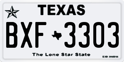 TX license plate BXF3303