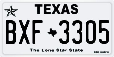 TX license plate BXF3305