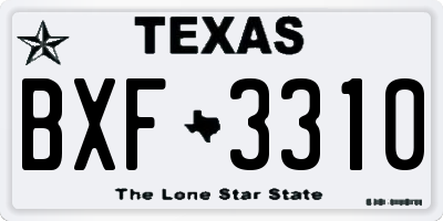 TX license plate BXF3310