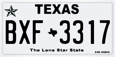 TX license plate BXF3317