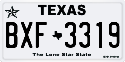 TX license plate BXF3319
