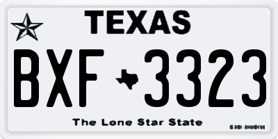 TX license plate BXF3323