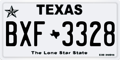 TX license plate BXF3328