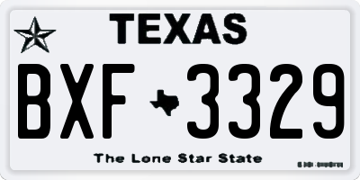 TX license plate BXF3329