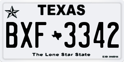 TX license plate BXF3342