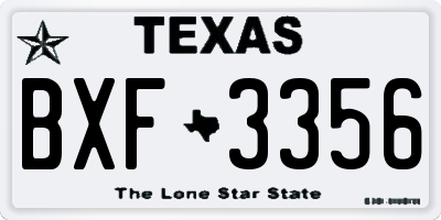 TX license plate BXF3356