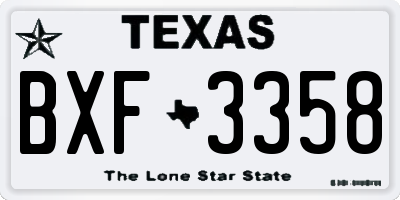 TX license plate BXF3358