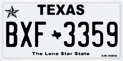 TX license plate BXF3359