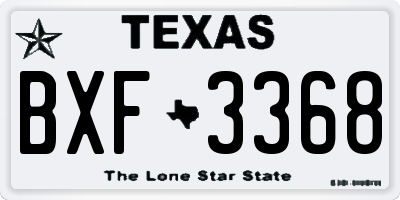 TX license plate BXF3368