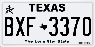 TX license plate BXF3370