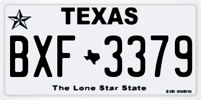 TX license plate BXF3379