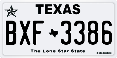 TX license plate BXF3386