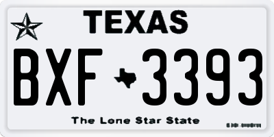 TX license plate BXF3393