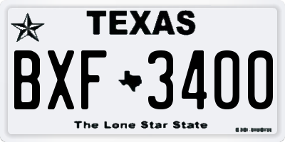 TX license plate BXF3400