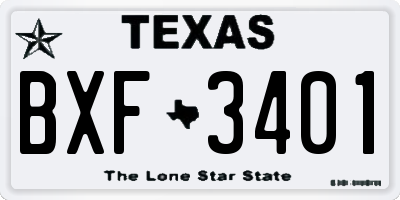 TX license plate BXF3401