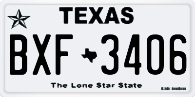 TX license plate BXF3406
