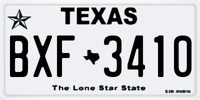 TX license plate BXF3410