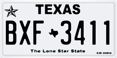TX license plate BXF3411