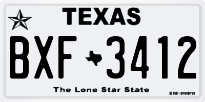 TX license plate BXF3412