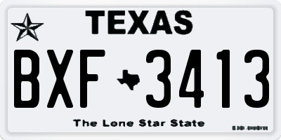 TX license plate BXF3413