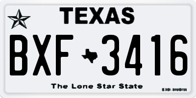 TX license plate BXF3416