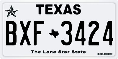 TX license plate BXF3424