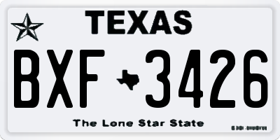 TX license plate BXF3426