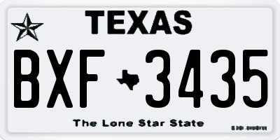 TX license plate BXF3435
