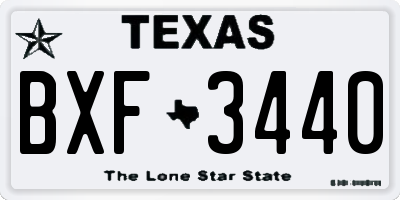 TX license plate BXF3440