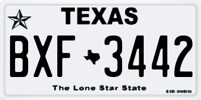 TX license plate BXF3442