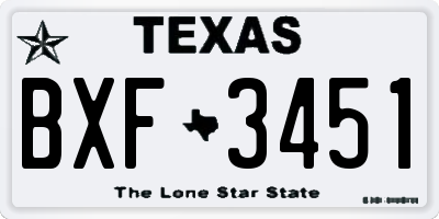 TX license plate BXF3451