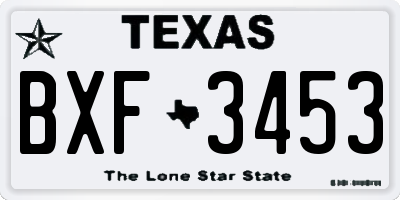 TX license plate BXF3453