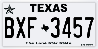 TX license plate BXF3457