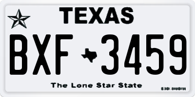 TX license plate BXF3459