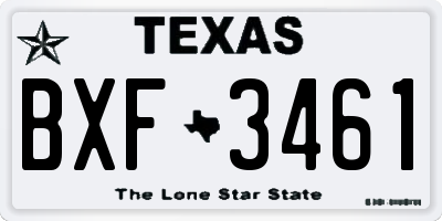 TX license plate BXF3461