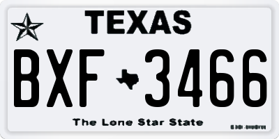 TX license plate BXF3466