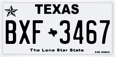 TX license plate BXF3467