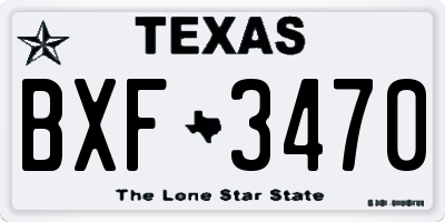 TX license plate BXF3470