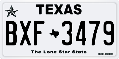TX license plate BXF3479