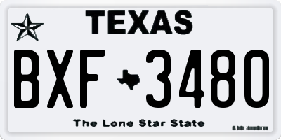 TX license plate BXF3480