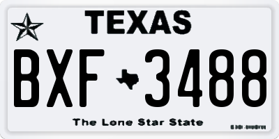 TX license plate BXF3488