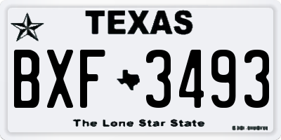 TX license plate BXF3493