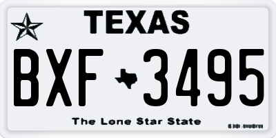TX license plate BXF3495