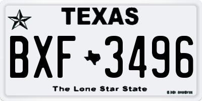 TX license plate BXF3496