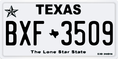 TX license plate BXF3509
