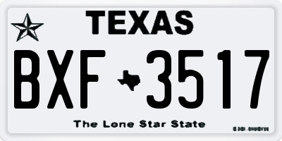 TX license plate BXF3517