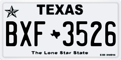 TX license plate BXF3526